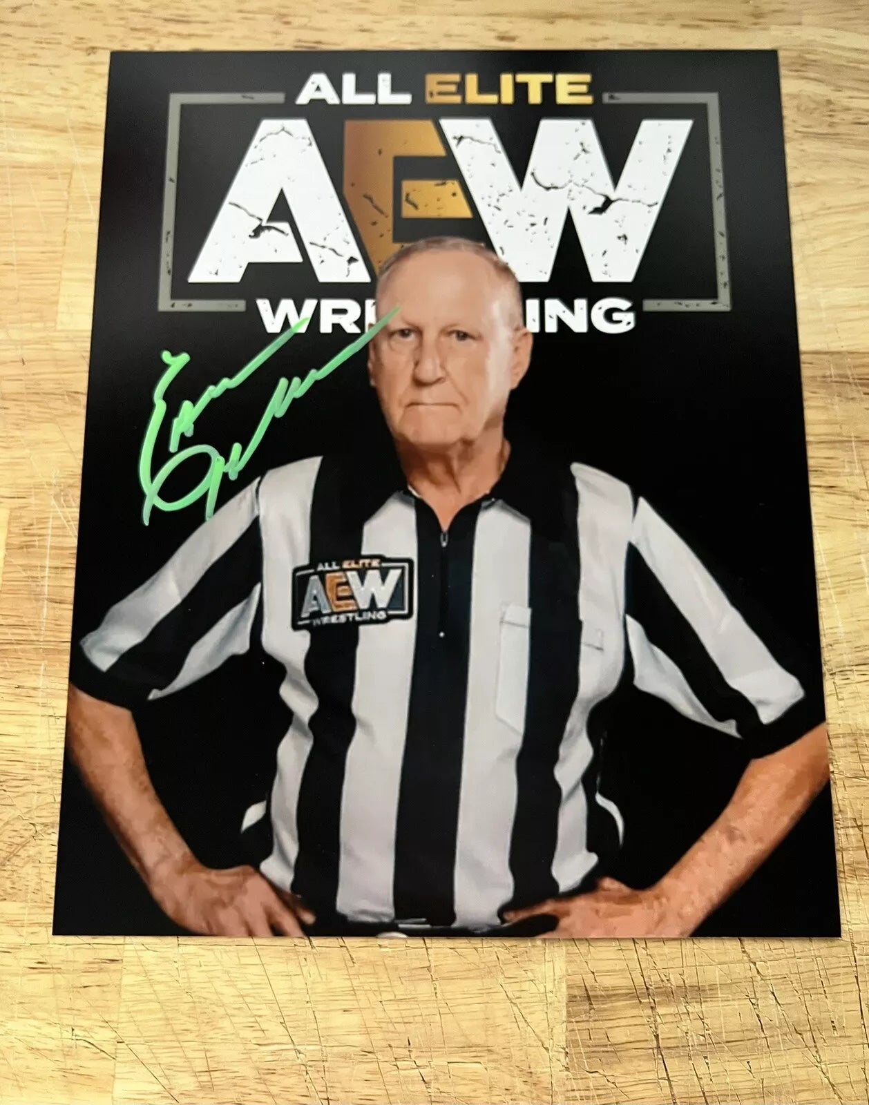 Earl Hebner Signed 8x10 photo